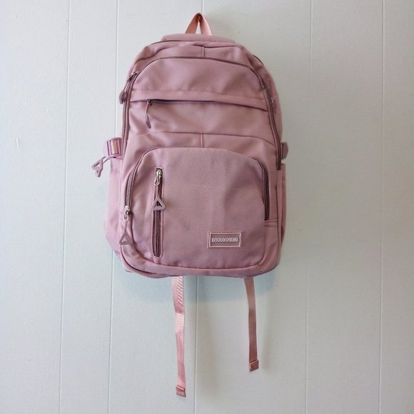 Doudouxiang Other - Doudouxiang Kids Pastel Pink Zipper & Side Pockets Adjustable Strap Backpack